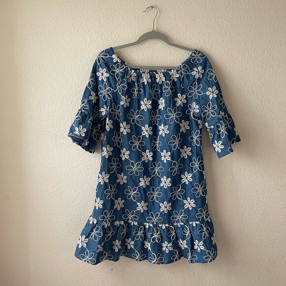 Beige by eci fully embroidered‎ peasant dress - Picture 1 of 5